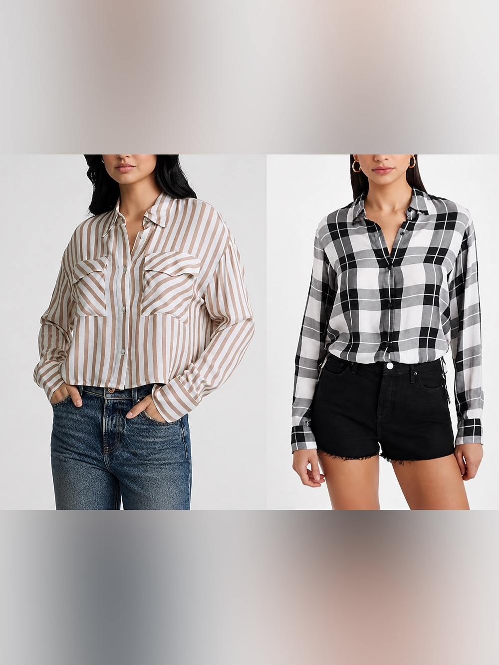 TWO EXPRESS cropped portofino button down shirts sz medium
